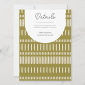 Invitation Chartreuse Beige Striped Sexe Neutre (Dos)