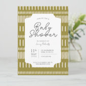 Invitation Chartreuse Beige Striped Sexe Neutre (Debout devant)