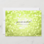 Invitation Chartreuse Bokeh éclaire un mariage élégant (Dos)