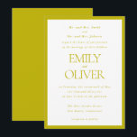 Invitation Chartreuse Elegant Classic Wedding Parents Host<br><div class="desc">Make your wedding announcement unforgettable with our Formal Elegant Wedding Invitation Template. Perfectly crafted for parents hosting the special day, this chartreuse green and white invitation features a simple frame and elegant typography for the spouse's names and the wedding information. Fully customizable, this template allows you to personalize every detail...</div>
