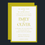 Invitation Chartreuse Elegant Classic Wedding Parents Host<br><div class="desc">Make your wedding announcement unforgettable with our Formal Elegant Wedding Invitation Template. Perfectly crafted for parents hosting the special day, this chartreuse green and white invitation features a simple frame and elegant typography for the spouse's names and the wedding information. Fully customizable, this template allows you to personalize every detail...</div>