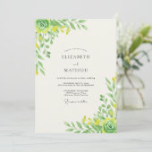 Invitation Chartreuse Feuille de Mariage Feuillu (Debout devant)