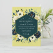 Invitation Chartreuse Fleurs Mariage Impressionniste (Debout devant)