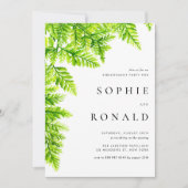 Invitation Chartreuse Green Ferme Feuille Fiançailles de bois (Devant)