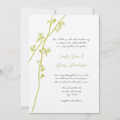 Invitation Chartreuse Lime Branche de Fleur Sauvage Mariage (Devant)