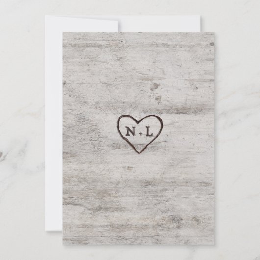 Invitation Chartreuse sculptée Mariage de bouleau rustique (Dos)