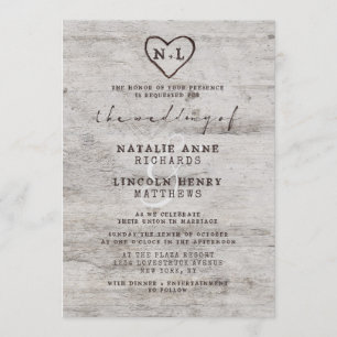 Invitation Chartreuse sculptée Mariage de bouleau rustique