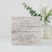 Invitation Chartreuse sculptée Rustic Birch Mariage Carré (Debout devant)