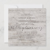 Invitation Chartreuse sculptée Rustic Birch Mariage Carré (Devant)