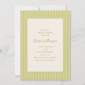 Invitation Chartreuse Stripte Élégante pour une Baby Shower d (Devant)