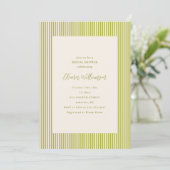Invitation Chartreuse Stripte Élégante pour une Baby Shower d (Debout devant)