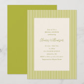 Invitation Chartreuse Stripte Élégante pour une Baby Shower d (Devant / Derrière)