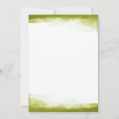 Invitation Chartreuse Vert Aquarelle Fête des mariées chic (Dos)