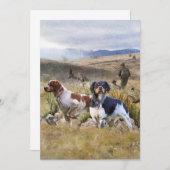 Invitation Chasse à la caille avec un Espagnol breton, Art (Devant / Derrière)