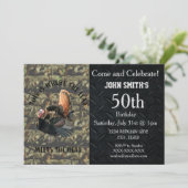 Invitation Chasse à la Turquie drôle Camo Homme Anniversaire (Debout devant)