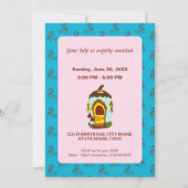 Invitation Chasse à l'homme fun écureuil creusant sur rose pa (Dos)