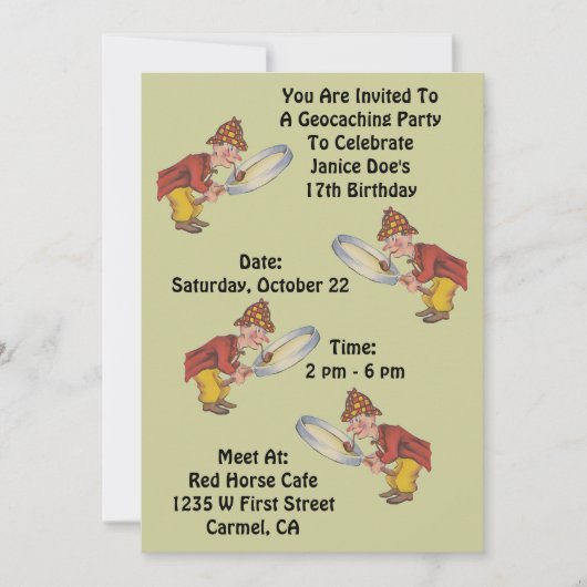 Invitation Chasse à Sherlock d'invitation de partie de (Devant)