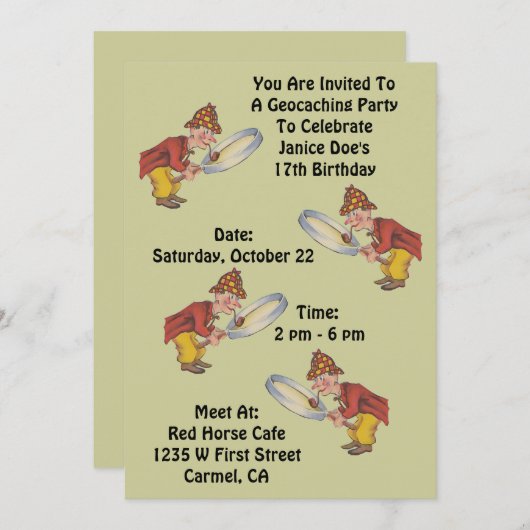 Invitation Chasse à Sherlock d'invitation de partie de (Devant / Derrière)