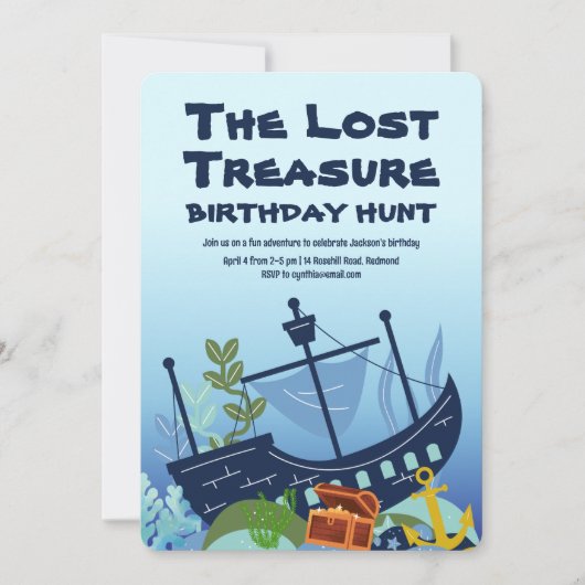 Invitation Chasse au trésor Anniversaire (Devant)