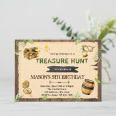 Invitation Chasse au trésor fête d'anniversaire (Debout devant)