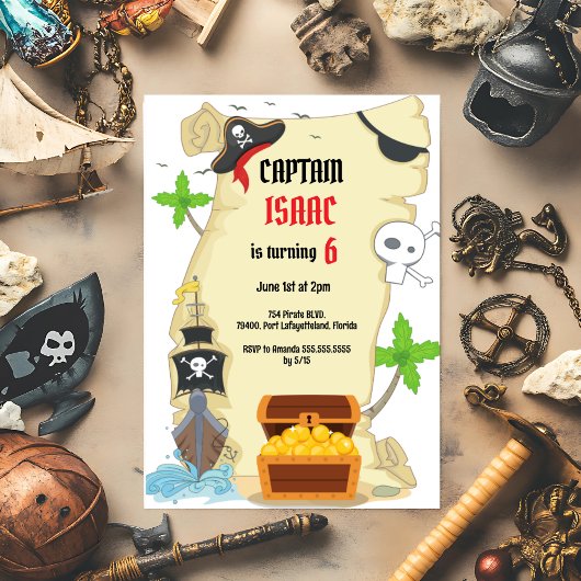 Invitation Chasse au trésor Pirate Anniversaire Fête Invitati