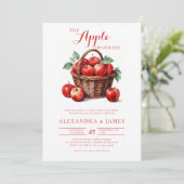 Invitation Chasse Automne Panier Pomme Coed Couple Baby showe (Debout devant)