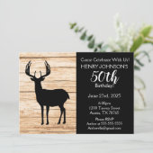 Invitation Chasse aux Cerfs Buffalo Plaid Thème 50ème Anniver (Debout devant)