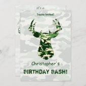 Invitation Chasse aux cerfs Camo Buck (Devant / Derrière)