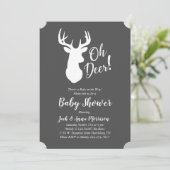 Invitation Chasse aux cerfs Lodge Baby shower Antlers (Debout devant)