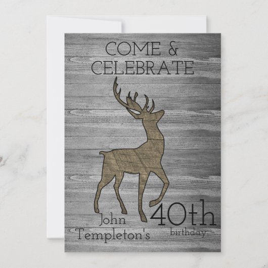 Invitation Chasse aux cerfs Sports Rustiques Extérieur Hommes (Devant)