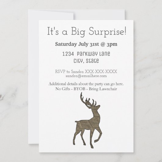 Invitation Chasse aux cerfs Sports Rustiques Extérieur Hommes (Dos)