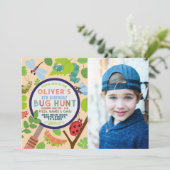 Invitation Chasse aux insectes Jardin Scavenger Anniversaire (Debout devant)