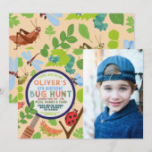 Invitation Chasse aux insectes Jardin Scavenger Anniversaire (Devant / Derrière)