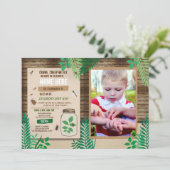 Invitation Chasse aux insectes Photo Party Feuilles Feuille (Debout devant)