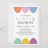 Invitation Chasse aux oeufs colorés moderne Simple mignonne P (Devant)