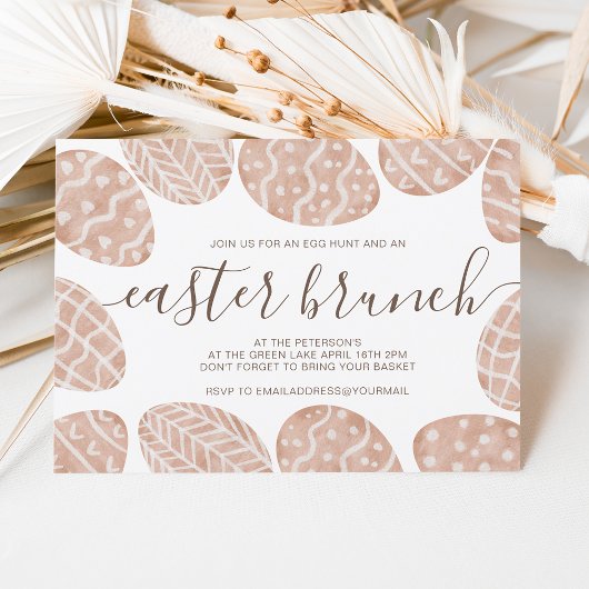 Invitation Chasse aux oeufs Cute boho Scandi Brunch de la Cha