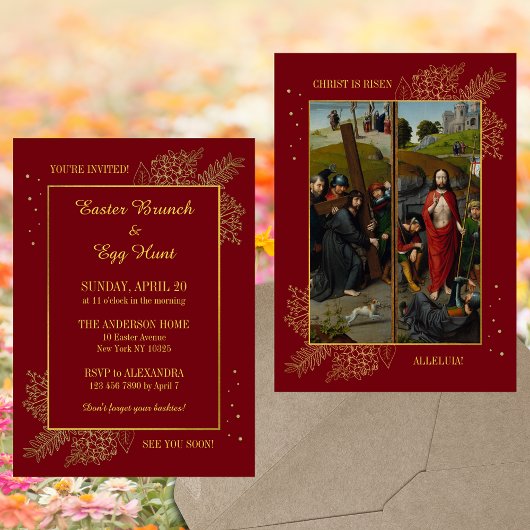 Invitation Chasse aux oeufs de Brunch de Pâques