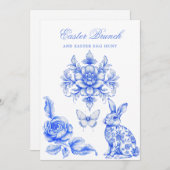 Invitation Chasse aux oeufs de Brunch de Pâques (Devant / Derrière)