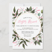 Invitation Chasse aux oeufs de brunch de pâques à l'aquarelle (Devant)