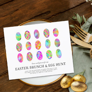 Invitation Chasse aux œufs de brunch de Pâques moderne Aquare