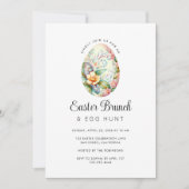 Invitation Chasse aux oeufs de fleurs de printemps Fête de br (Devant)