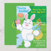 Invitation Chasse aux oeufs de la fête du printemps (Devant / Derrière)