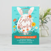 Invitation Chasse aux œufs de lapin aquarelle mignonne et bru (Debout devant)