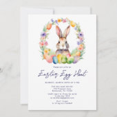 Invitation Chasse aux oeufs de lapin de Pâques (Devant)