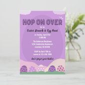 Invitation Chasse aux oeufs de lapin de Pâques et Brunch du d (Debout devant)