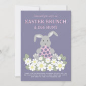 Invitation Chasse aux oeufs de lapin de Pâques et Brunch Flor (Devant)