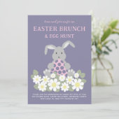 Invitation Chasse aux oeufs de lapin de Pâques et Brunch Flor (Debout devant)