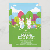 Invitation Chasse aux oeufs de lapin de Pâques Pâques Invitat (Devant / Derrière)