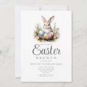 Invitation Chasse Aux Oeufs De Lapin Et Brunch De Pâques (Devant)