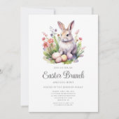 Invitation Chasse Aux Oeufs De Lapin Et Brunch De Pâques (Devant)